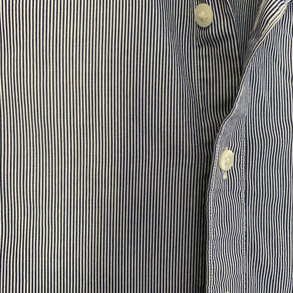 Muji Cotton Women Blue Stripe Shirt Size M - Picture 3 of 6